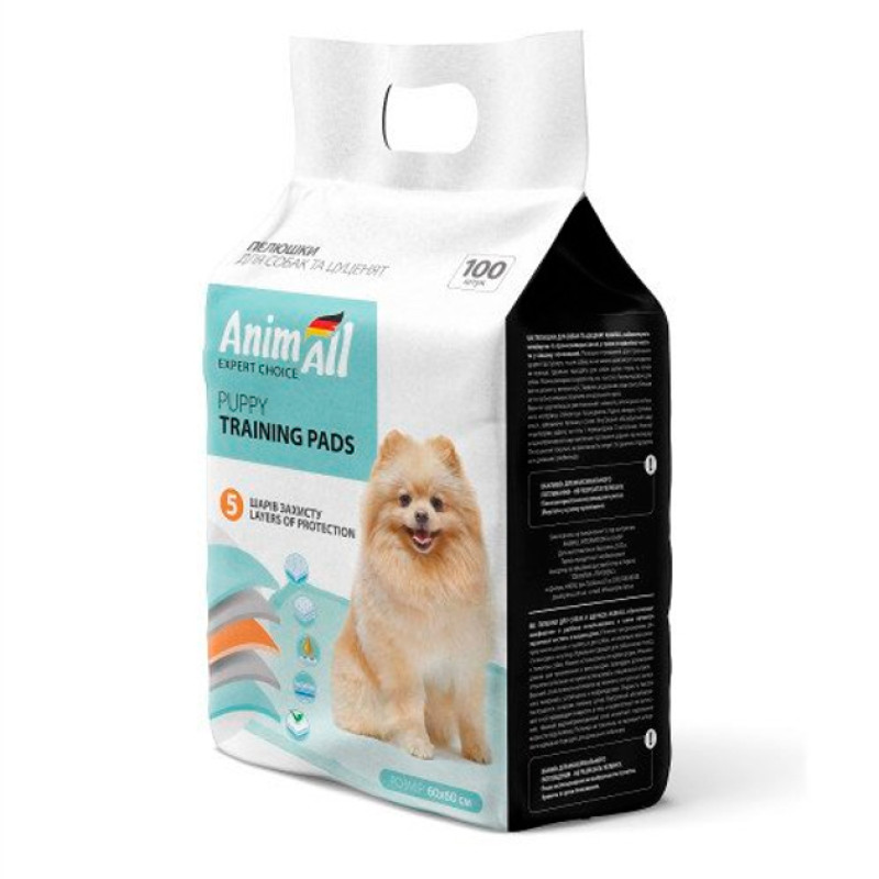 AnimAll Puppy Training Pads 60*60 ( 100 шт.) - Пелюшки тренувальні для цуценят і собак AnimAll Puppy Training Pads 60*60 ( 100 шт.) - Пелюшки тренувальні для цуценят і собак