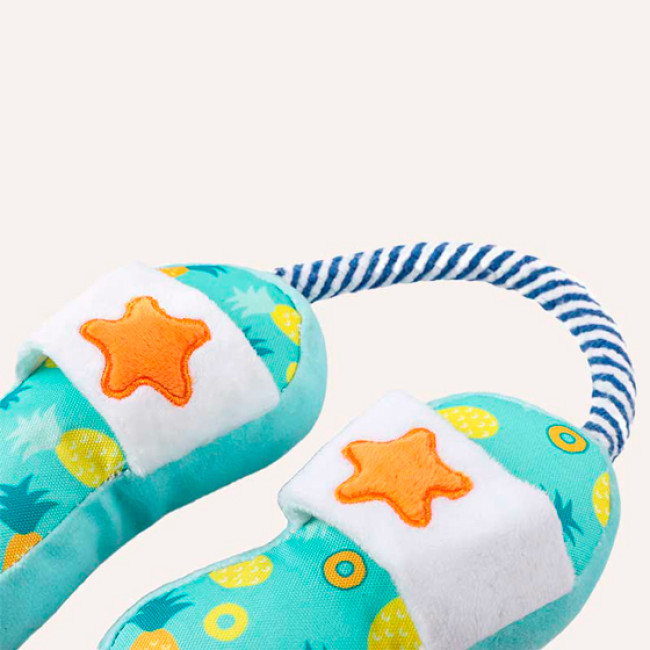 Мʼяка іграшка для собак сланці HugSmart - Beach Daze Slipper Мʼяка іграшка для собак сланці HugSmart - Beach Daze Slipper
