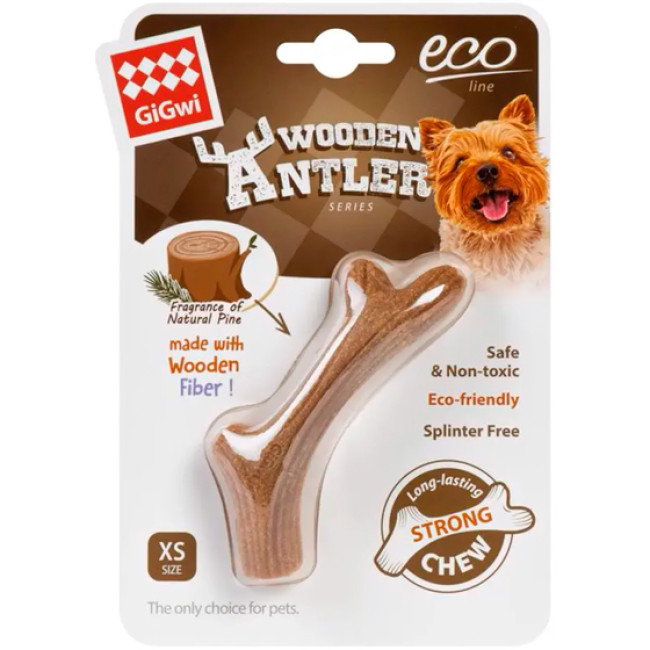 Іграшка для собак Ріг жувальний GiGwi Wooden Antler, дерево Іграшка для собак Ріг жувальний GiGwi Wooden Antler, дерево