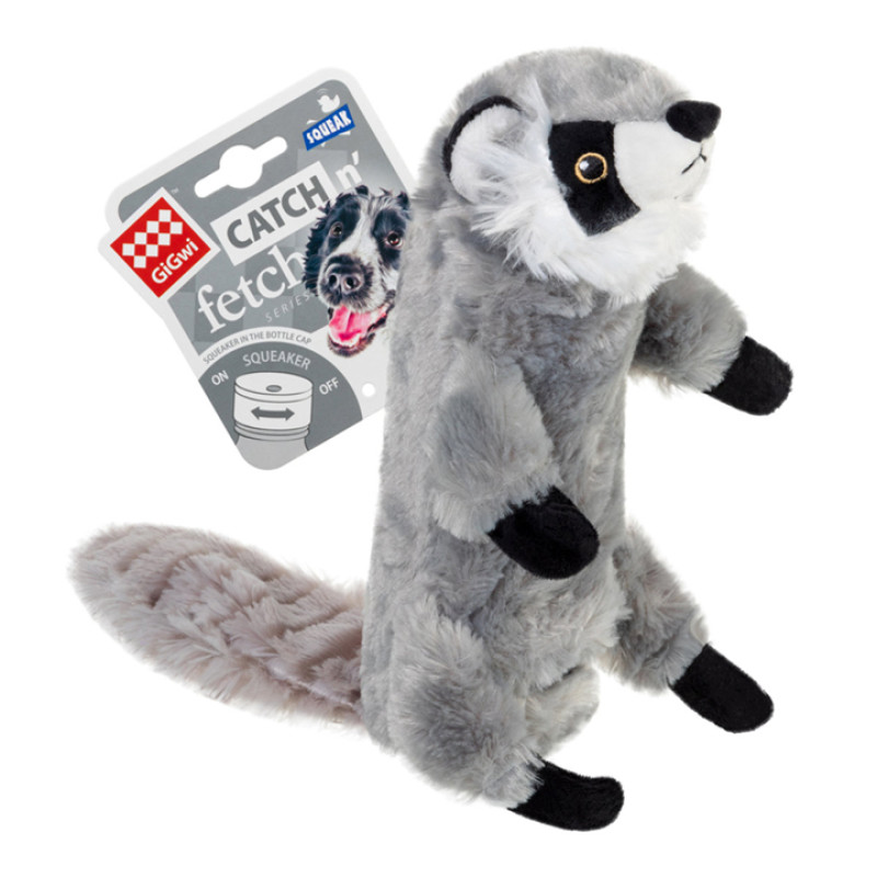 GiGwi Catch & fetch Іграшка для собак шкурка єнота з пляшкою пищалкою GiGwi Catch & fetch Іграшка для собак шкурка єнота з пляшкою пищалкою