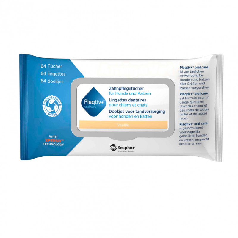Стоматологічні серветки для собак та котів Plaqtiv+ Dental Wipes 64 шт Стоматологічні серветки для собак та котів Plaqtiv+ Dental Wipes 64 шт