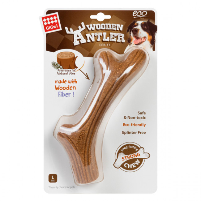 Іграшка для собак Ріг жувальний GiGwi Wooden Antler, дерево Іграшка для собак Ріг жувальний GiGwi Wooden Antler, дерево