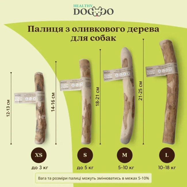 HealthyDoggo Olive Wood Палиця з оливкового дерева для собак HealthyDoggo Olive Wood Палиця з оливкового дерева для собак