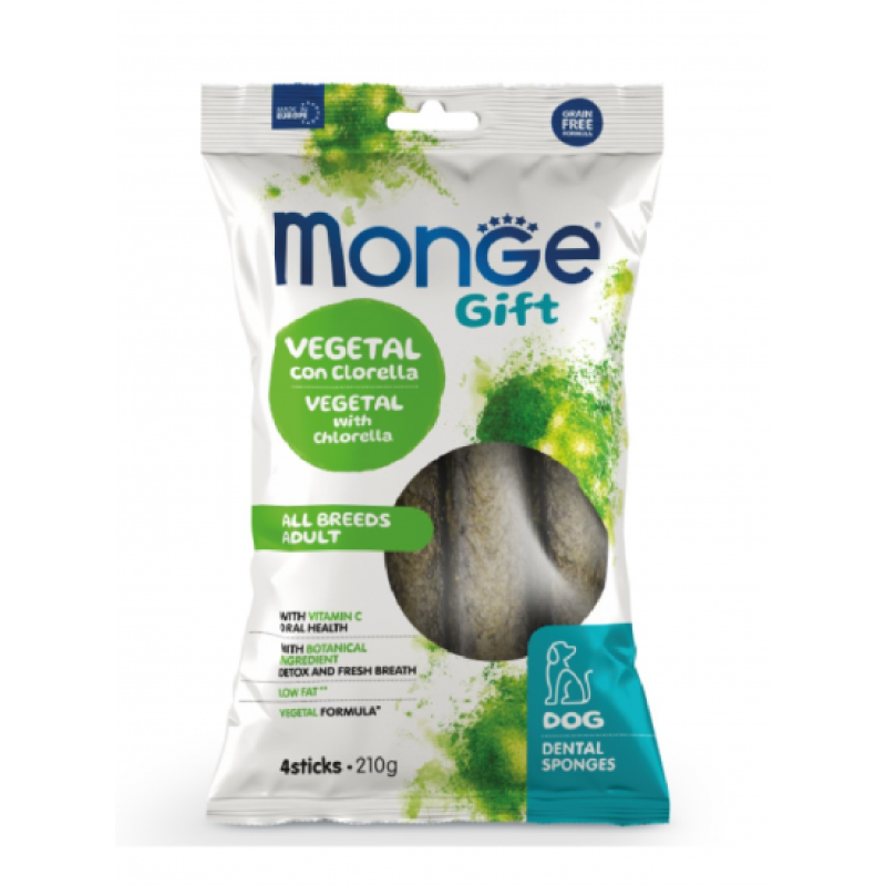 Monge Gift Dog Dental Star All breeds - ласощі для собак з хлорелою та перцевою м'ятою Monge Gift Dog Dental Star All breeds - ласощі для собак з хлорелою та перцевою м'ятою
