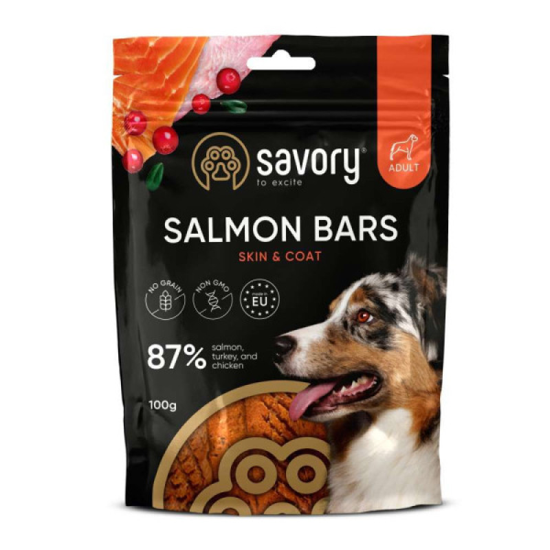 Savory Salmon Bars ласощі для собак 100 г - лосось