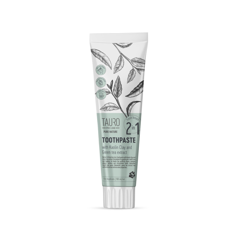 Tauro Pro Line Pure Nature Зубна паста з каоліном і екстрактом зеленого чаю для котів і собак Tauro Pro Line Pure Nature Зубна паста з каоліном і екстрактом зеленого чаю для котів і собак