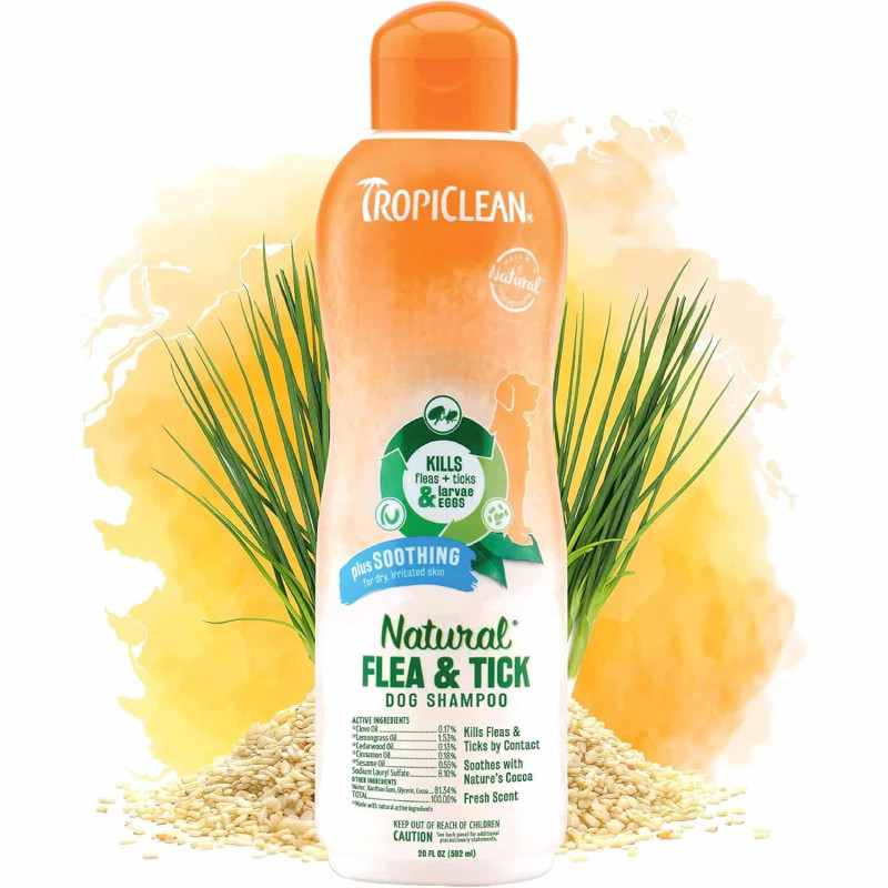 TropiClean Flea and Tick - шампунь Тропіклін Заспокійливий від бліх і кліщів для собак TropiClean Flea and Tick - шампунь Тропіклін Заспокійливий від бліх і кліщів для собак