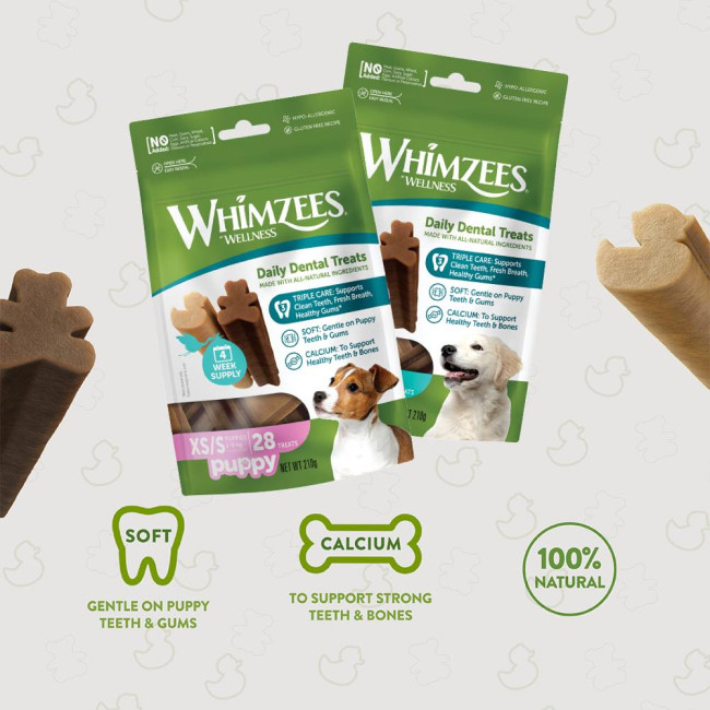 Натуральні ласощі для зубів цуценят WHIMZEES Puppy Dental Care Dog Treat, M/L